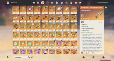 Genshin Impact AR60 - Nahida C2, Shogun C1, Kazuha C1 e mais