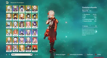 Genshin Impact AR60 - Nahida C2, Shogun C1, Kazuha C1 e mais