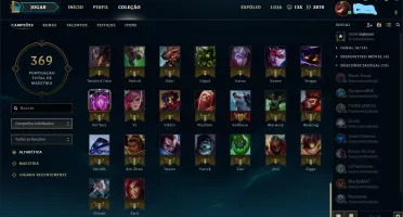 LOL - OURO 5 ( BORDA PLATINA) FALTANDO 2 CAMPEOES e MAIS