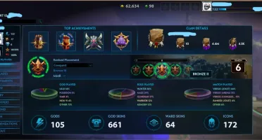 Conta smite 3 tier 5 e quase todas as skins Exclusivas