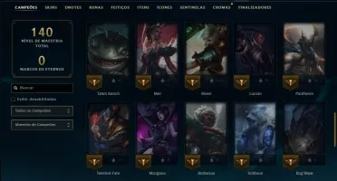 Ouro 3 com 60 Champs e 12 Skins