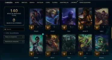 Ouro 3 com 60 Champs e 12 Skins