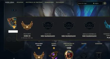 Ouro 3 com 60 Champs e 12 Skins