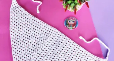 Bandana / Lenço para Cabeça em Crochê