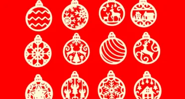 Kit com 12 Enfeites Vazados de Natal - 6 cm