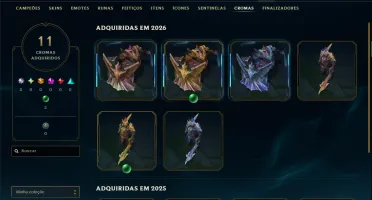 Ouro 4 com 45 Champs e 9 Skins