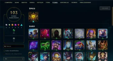 Ouro 4 com 45 Champs e 9 Skins