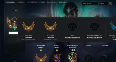 Ouro 4 com 45 Champs e 9 Skins
