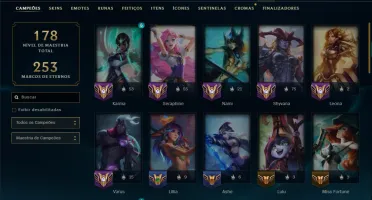 Ouro 4 com 45 Champs e 9 Skins