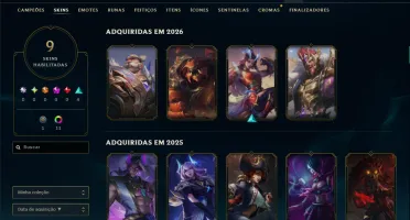 Ouro 4 com 45 Champs e 9 Skins