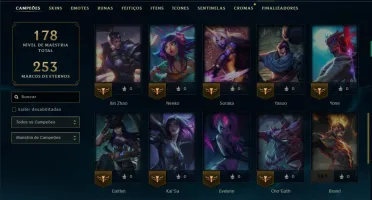 Ouro 4 com 45 Champs e 9 Skins