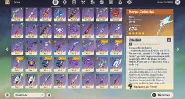 Genshin Impact Ar 60 Endgame 10 Armas T5 E 19 Personagens T5