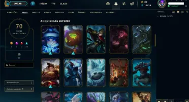 Conta LEAGUE OF LEGENDS Nivel 249, 126 Campeões + 70 skins