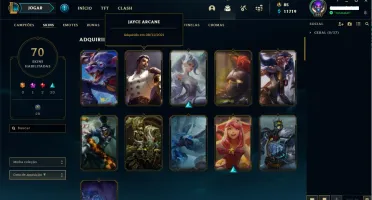 Conta LEAGUE OF LEGENDS Nivel 249, 126 Campeões + 70 skins