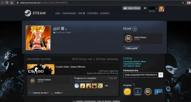 Steam com CSGO - Prime AK Cruzada com GamersClub Lv 17/18