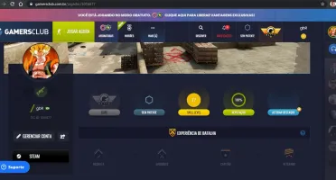 Steam com CSGO - Prime AK Cruzada com GamersClub Lv 17/18