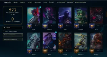 Mestre com 110 Champs e 24 Skins ( 156 PDL )