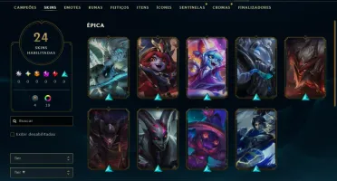 Mestre com 110 Champs e 24 Skins ( 156 PDL )