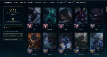 Mestre com 110 Champs e 24 Skins ( 156 PDL )