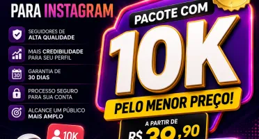 Pacote Com 10K De Seguidores Do Instagram +1 Ano De Garantia
