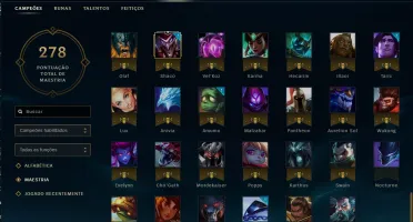 Conta Prata II/46 skins/6 Paginas de runa/111 Campeões