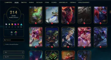 Unranked com TODOS os Champs e 214 Skins ( ADC / SUP / JG )