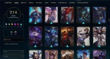 Unranked com TODOS os Champs e 214 Skins ( ADC / SUP / JG )