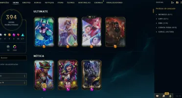 Conta League Of Legends Nv 1368 ( 394 Skins )