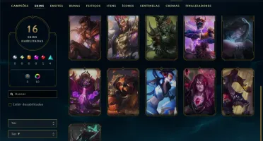 Platina 1 com 95 Champs e 16 Skins