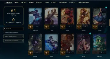 Platina 1 com 95 Champs e 16 Skins