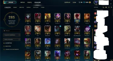 Conta com 76 champions e skins!