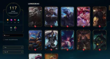 CONTA LOL MMR DIAMANTE NV204 QUASE TODOS OS CHAMPS 117 SKINS