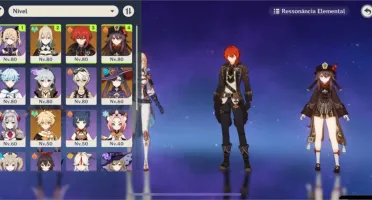 Conta Genshin Impact AR 51 com Hutao Diluc Ayaka e mais