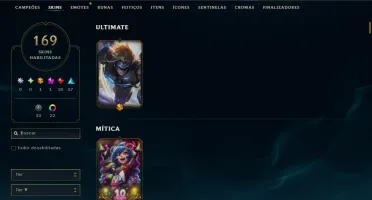 Unranked com TODOS os Champs e 169 Skins ( Nivel 424 )