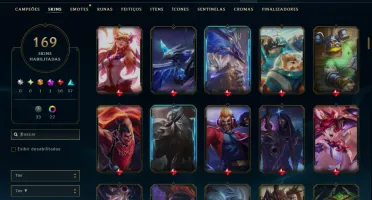 Unranked com TODOS os Champs e 169 Skins ( Nivel 424 )