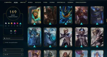 Unranked com TODOS os Champs e 169 Skins ( Nivel 424 )