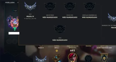 Unranked com TODOS os Champs e 169 Skins ( Nivel 424 )