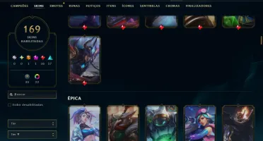 Unranked com TODOS os Champs e 169 Skins ( Nivel 424 )
