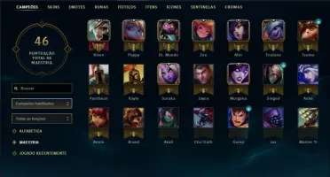 Conta level 33, Prata IV, 21 Campeões
