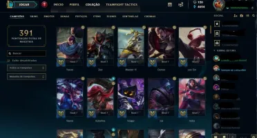 Conta League of Legends lvl 306 com 438 skins Platina 3