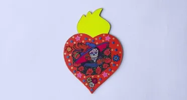 Enfeite de Parede Catrina Vermelha