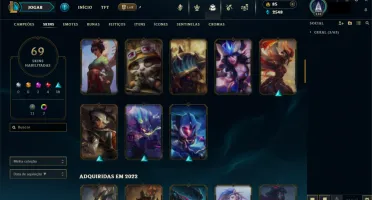 conta de league of legends 69 skins
