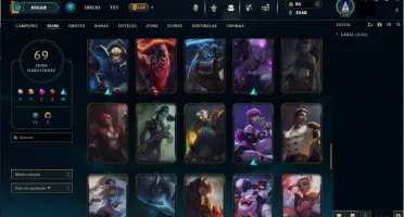 conta de league of legends 69 skins