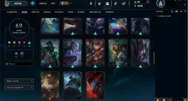 conta de league of legends 69 skins