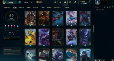 conta de league of legends 69 skins