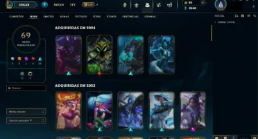 conta de league of legends 69 skins