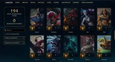 Mestre com 80 Champs e 15 Skins ( 215 PDL )