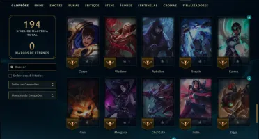 Mestre com 80 Champs e 15 Skins ( 215 PDL )