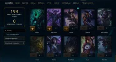Mestre com 80 Champs e 15 Skins ( 215 PDL )
