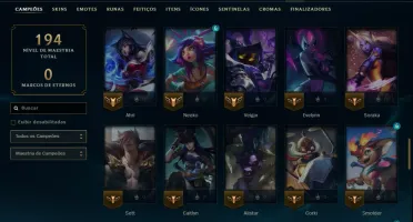 Mestre com 80 Champs e 15 Skins ( 215 PDL )